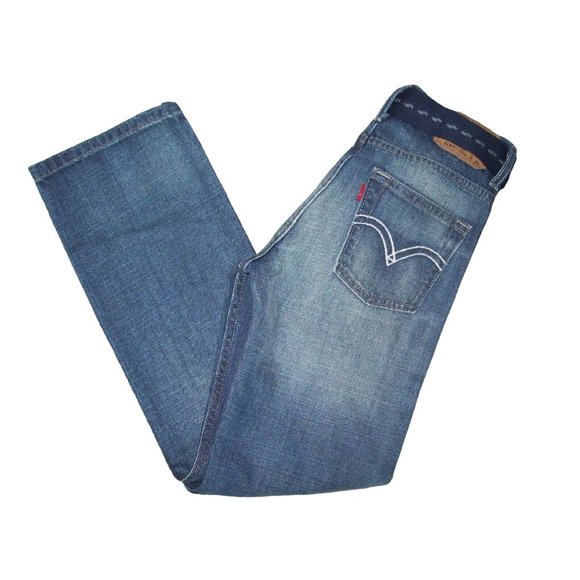 NWT Boys Levi's 514 Slim Straight Fit Jeans +Belt Medium Wash Size 12  26 x 26.5 - Picture 6 of 6